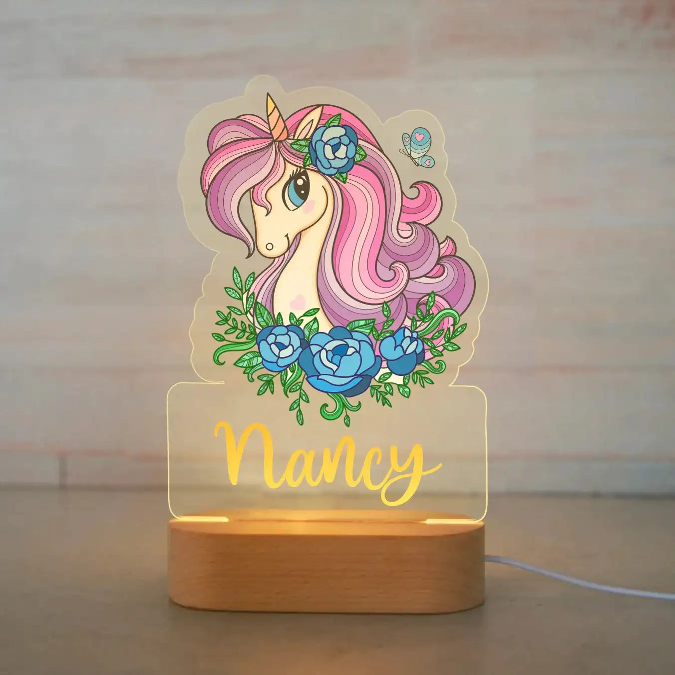 Custom Name Acrylic Night Light – Personalized Kids' Room Decor 🌙✨