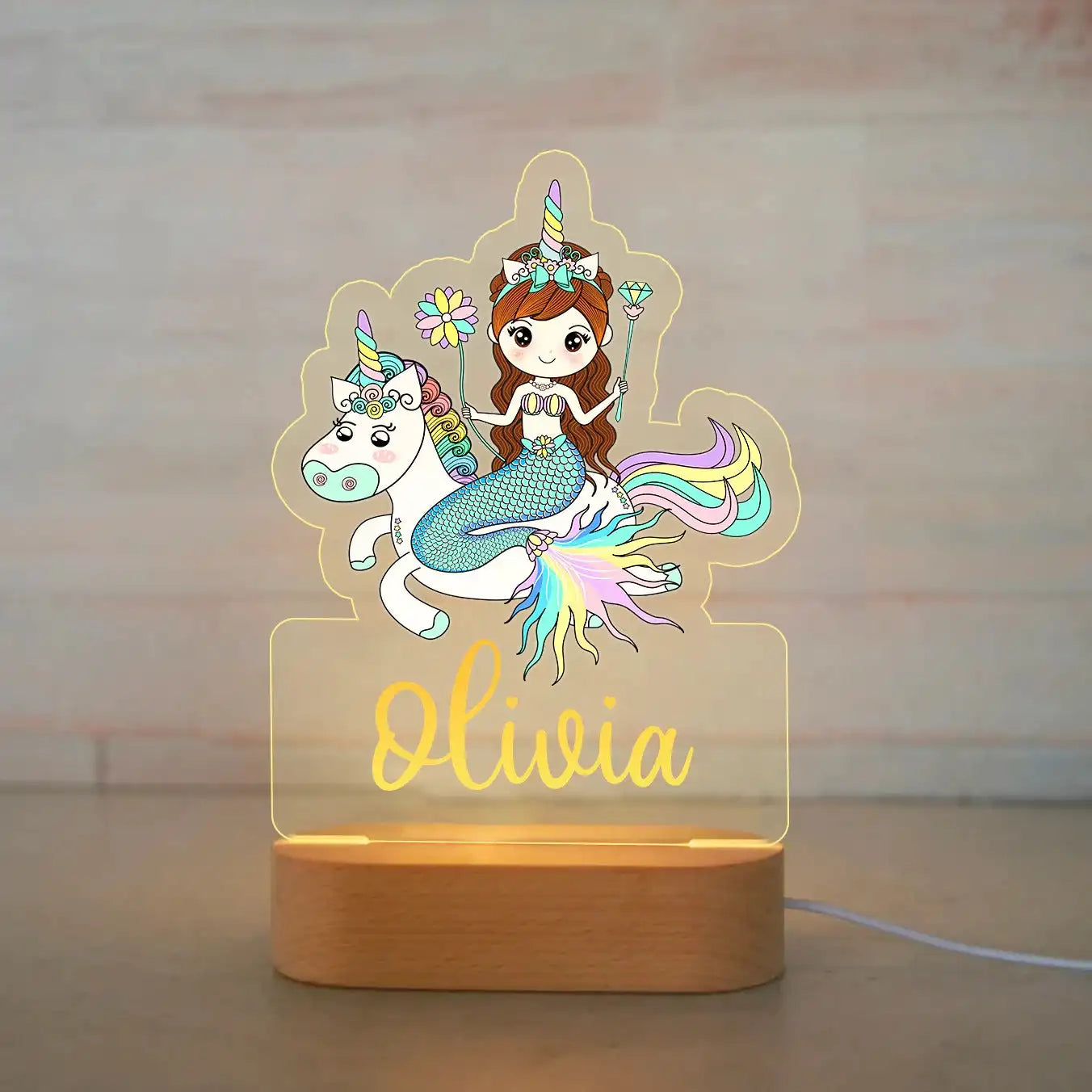 Custom Name Acrylic Night Light – Personalized Kids' Room Decor 🌙✨