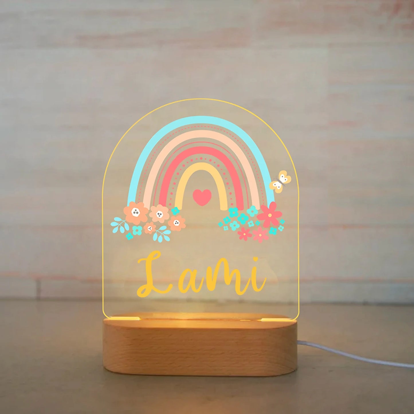 Custom Name Acrylic Night Light – Personalized Kids' Room Decor 🌙✨