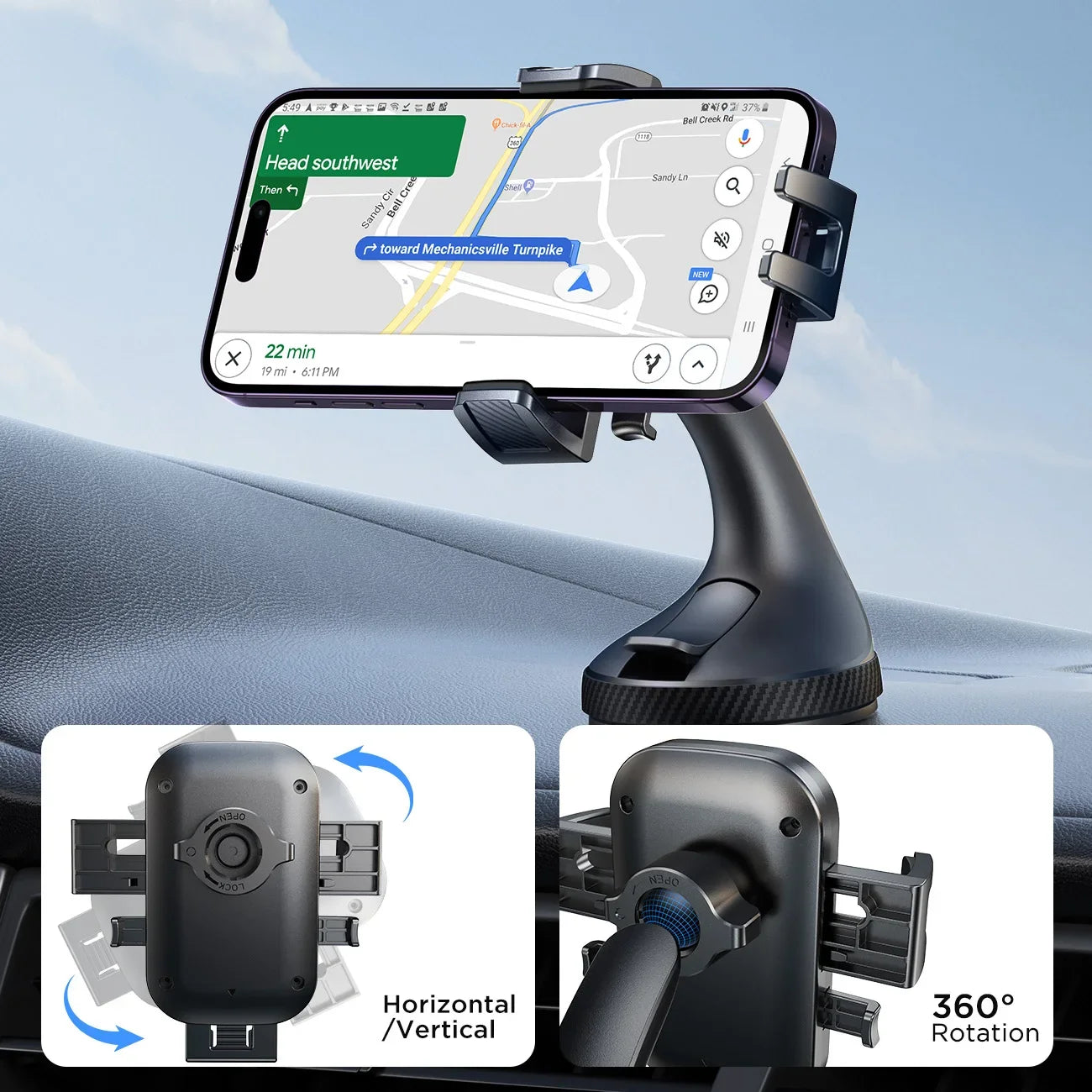 Joyroom 360° Car Phone Mount – Strong Suction & Hands-Free Use 🚗📱