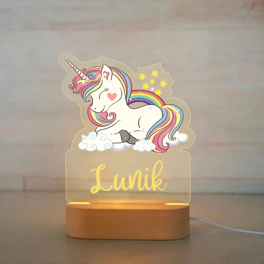 Custom Name Acrylic Night Light – Personalized Kids' Room Decor 🌙✨