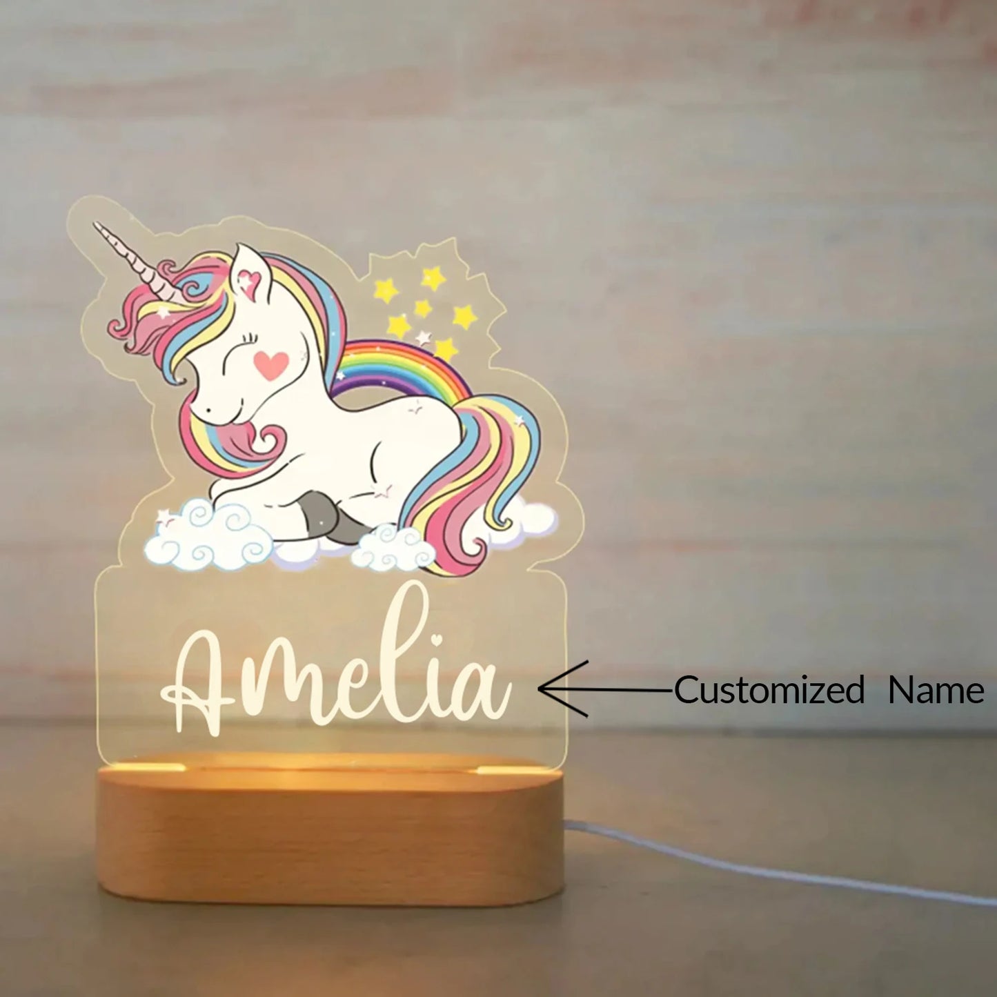 Custom Name Acrylic Night Light – Personalized Kids' Room Decor 🌙✨