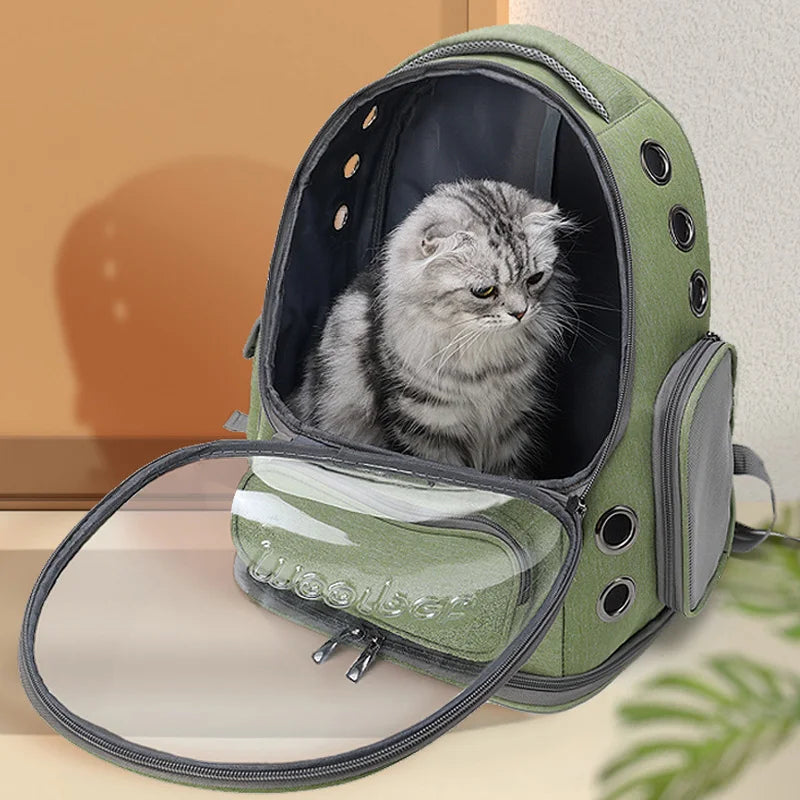 Transparent Cat Carrier Backpack – Stylish & Breathable Travel Bag 🐱🎒