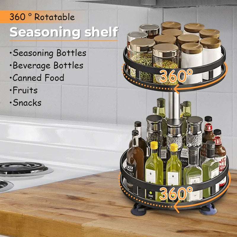 Rotating Spice Rack – Easy & Organized Kitchen Storage! 🏡✨