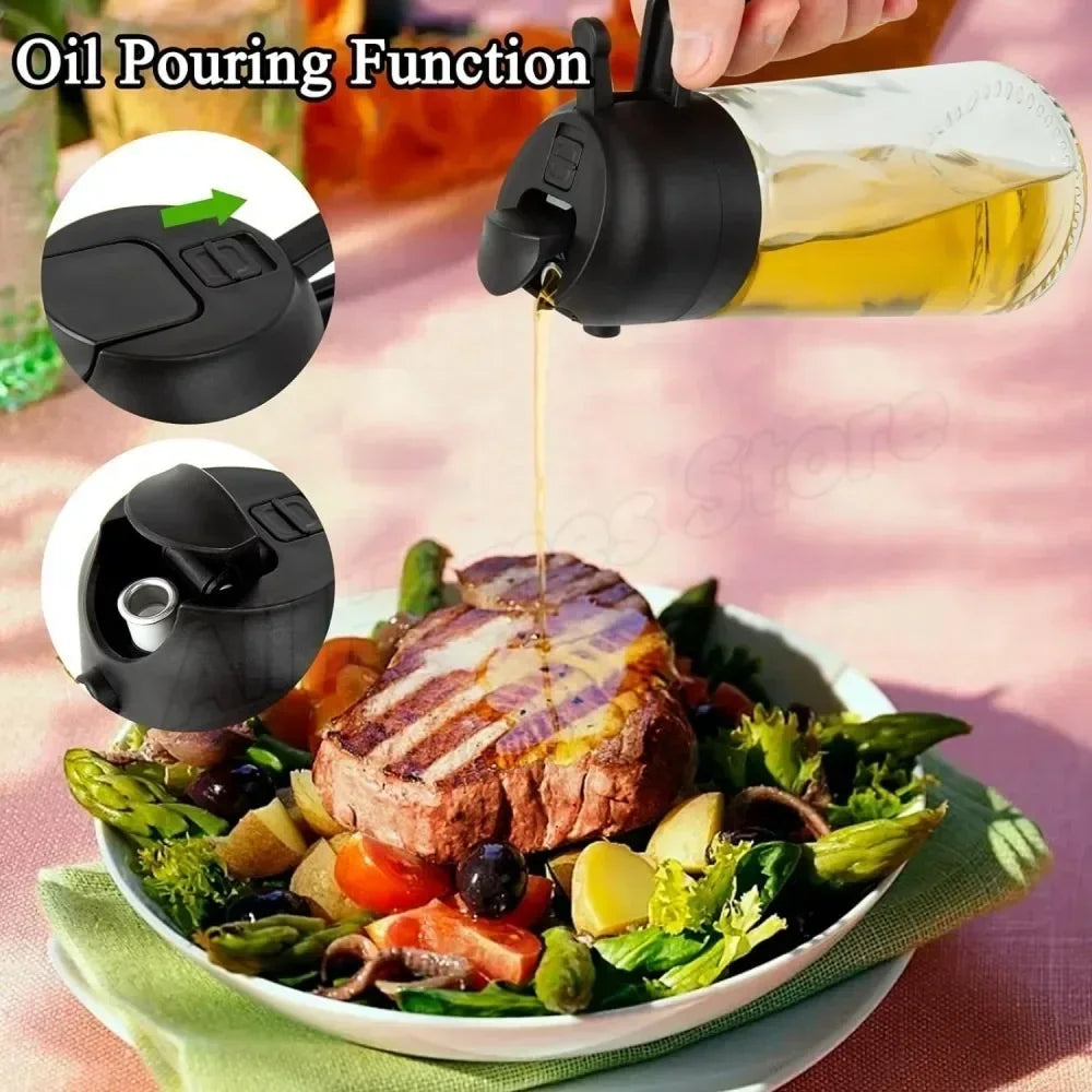 2-in-1 Olive Oil Dispenser & Sprayer – Perfect for Cooking & BBQ 🍳🌿