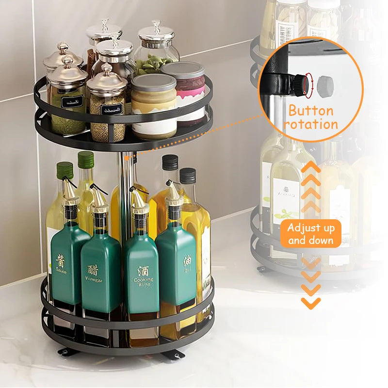 Rotating Spice Rack – Easy & Organized Kitchen Storage! 🏡✨