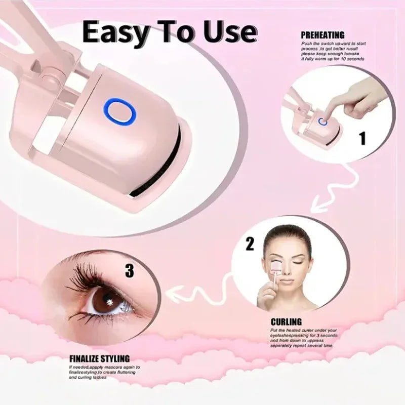 Electric Heated Eyelash Curler – USB Rechargeable & Long-Lasting Curl 🔥