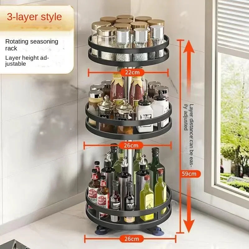 Rotating Spice Rack – Easy & Organized Kitchen Storage! 🏡✨