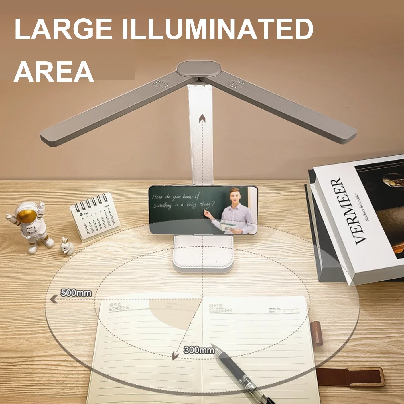 Dual-Head LED Desk Lamp | 3-Level Dimmable | Foldable & Eye Protection