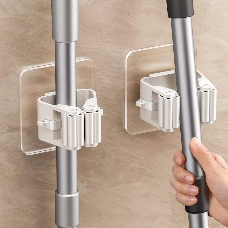 Adhesive Broom Holder – Wall-Mounted Mop Rack Organizer🧹✨