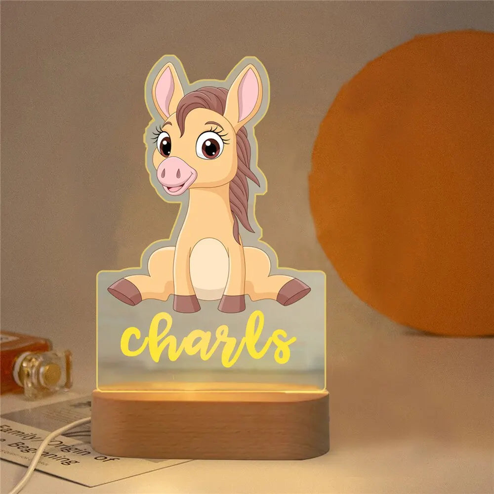 Custom Name Acrylic Night Light – Personalized Kids' Room Decor 🌙✨