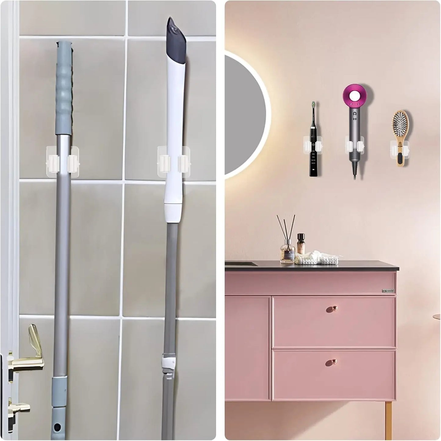 Adhesive Broom Holder – Wall-Mounted Mop Rack Organizer🧹✨