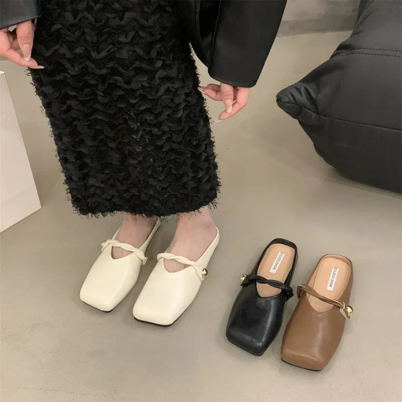 Elegant Square Shoes– Stylish & Comfortable Slip-Ons 👡✨