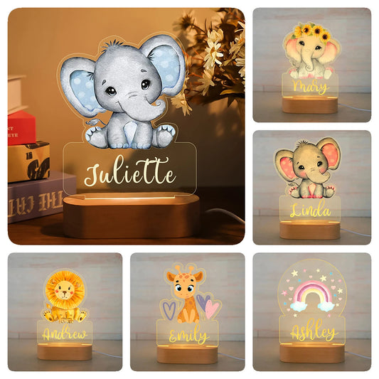 Custom Name Acrylic Night Light – Personalized Kids' Room Decor 🌙✨