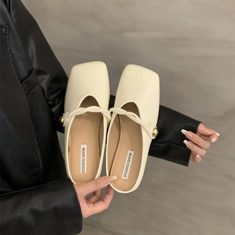 Elegant Square Shoes– Stylish & Comfortable Slip-Ons 👡✨