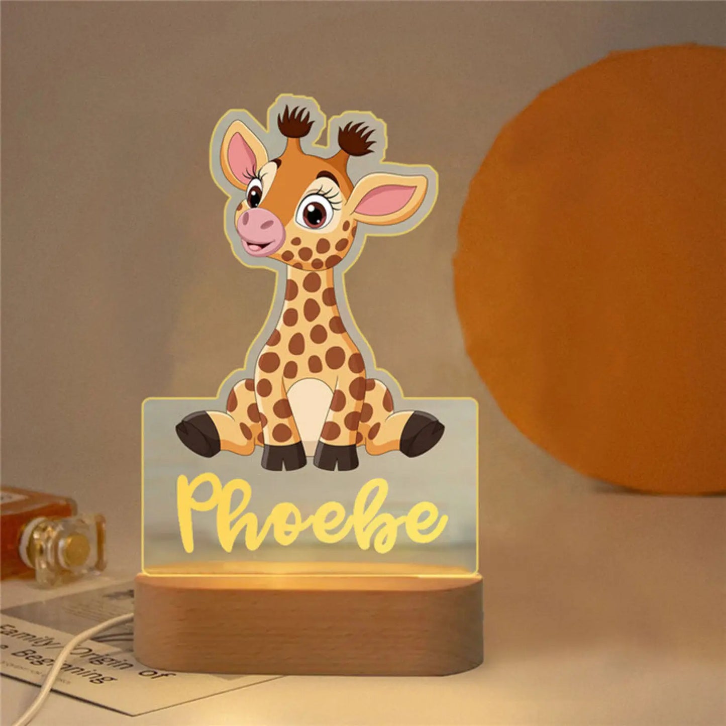 Custom Name Acrylic Night Light – Personalized Kids' Room Decor 🌙✨