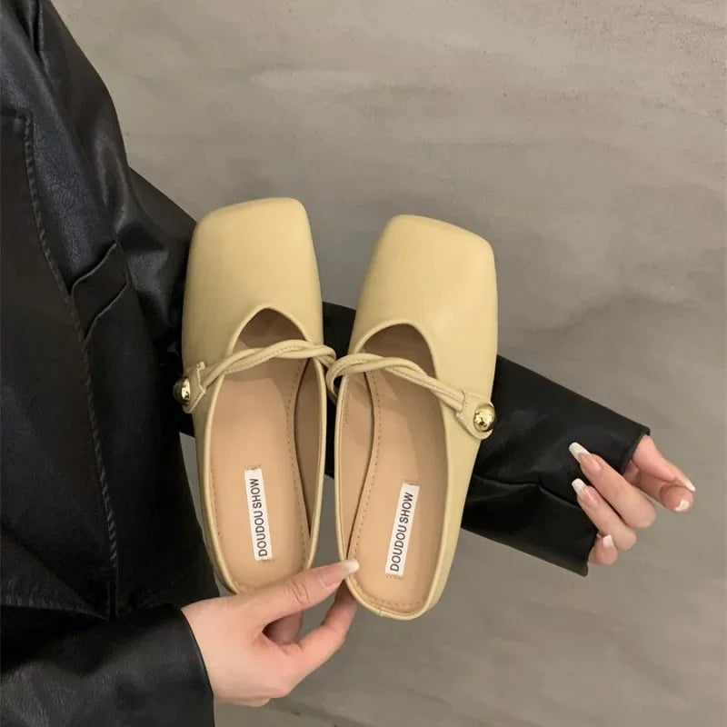 Elegant Square Shoes– Stylish & Comfortable Slip-Ons 👡✨