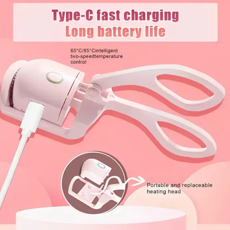 Electric Heated Eyelash Curler – USB Rechargeable & Long-Lasting Curl 🔥