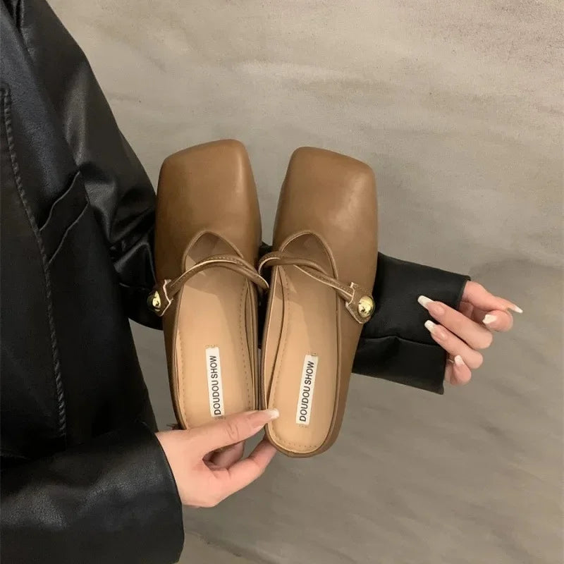 Elegant Square Shoes– Stylish & Comfortable Slip-Ons 👡✨