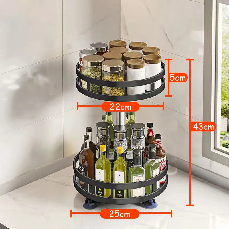 Rotating Spice Rack – Easy & Organized Kitchen Storage! 🏡✨