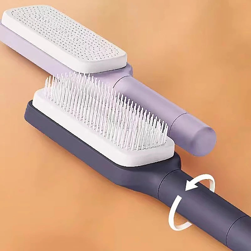 Self-Cleaning Hairbrush – Easy & Gentle Detangling💆‍♀️✨